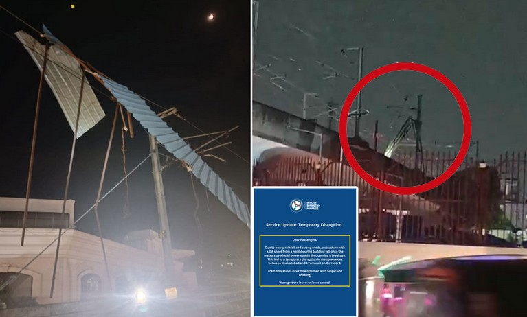 Severe Rainfall Causes Disruption to Hyderabad Metro Services Between Khairatabad and Irrumanzil